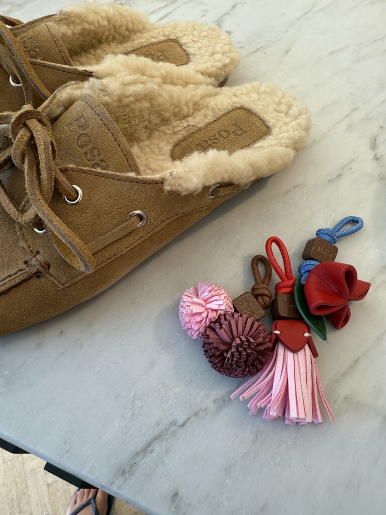 Boat loafer brushed fur suede biege