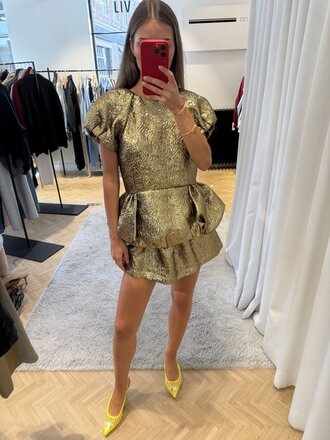 MSGM Gold peplum top