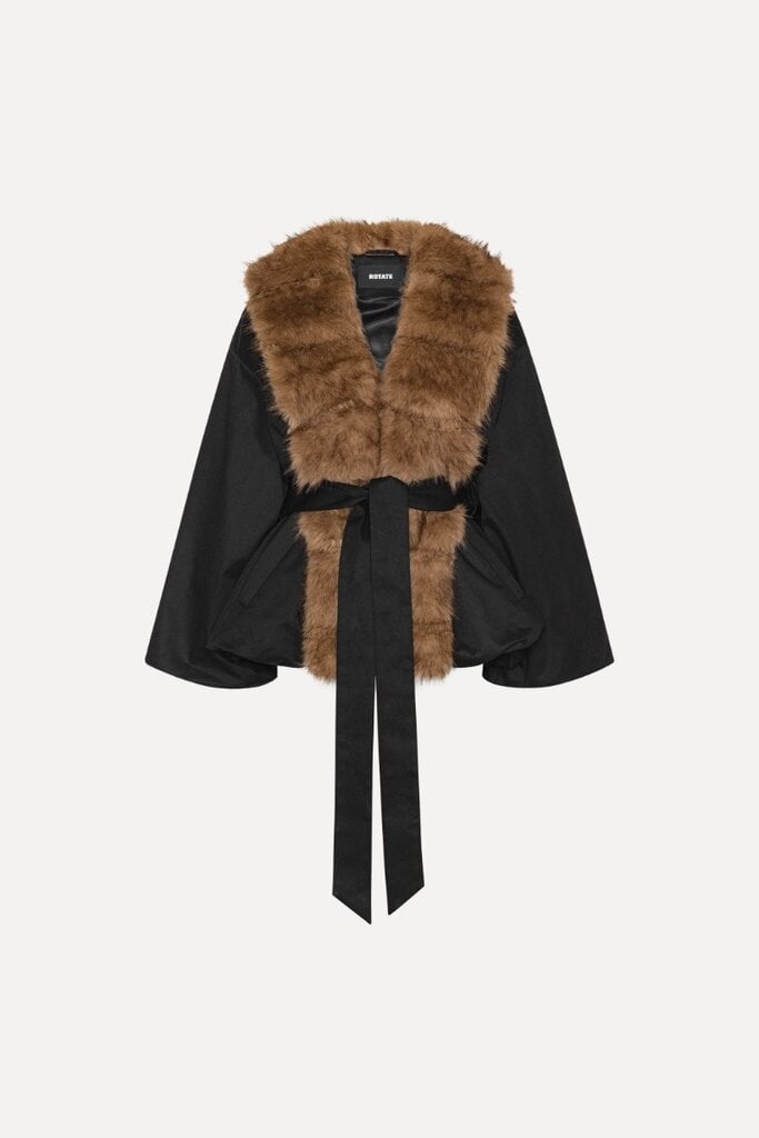 Rotate Faux Fur Black Jacket
