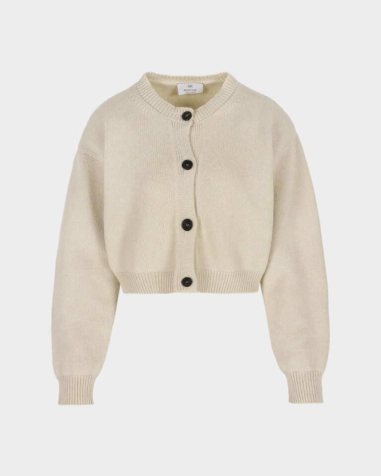 Rhune Lune Padded Shoulder Cardi Beige