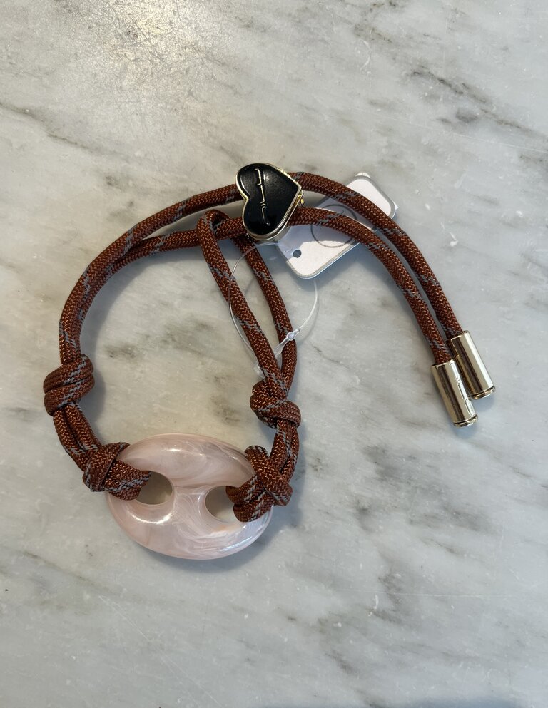 Nilu Pig bracelet cognac&pink