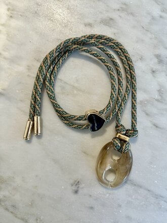 Nilu Pig necklace green&salmon