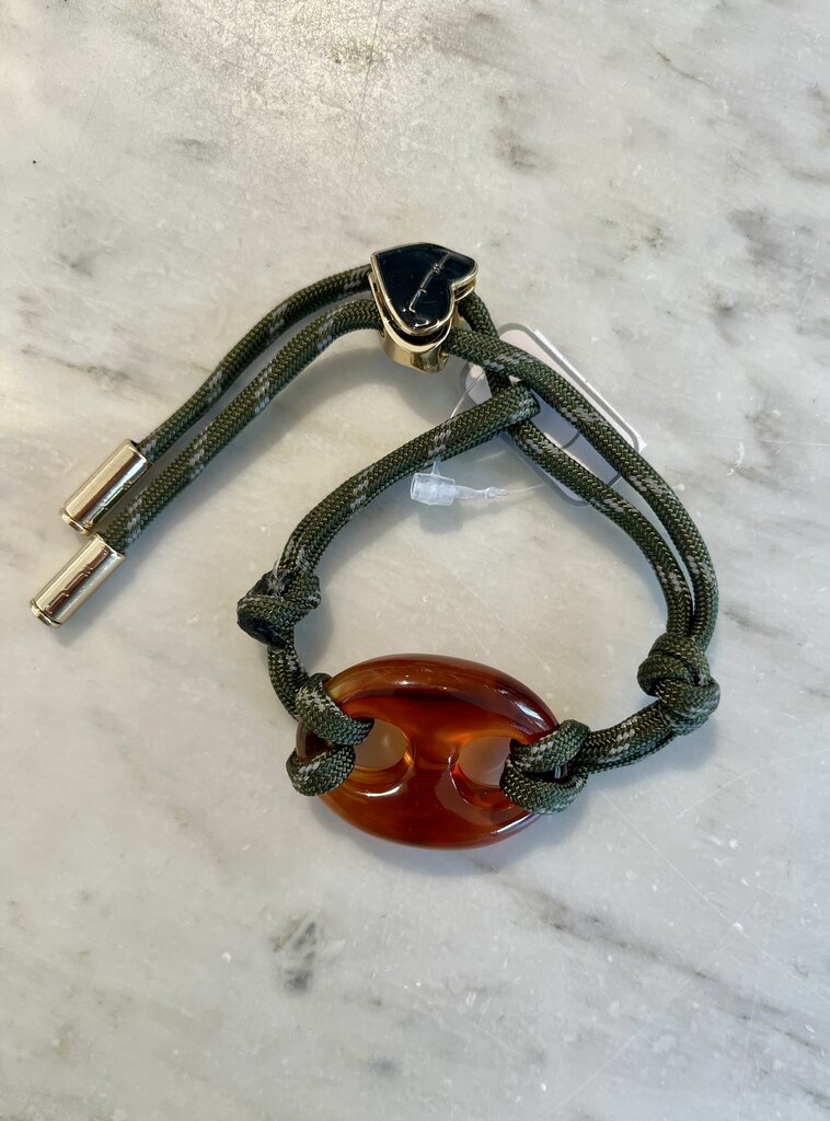 Nilu Pig bracelet kakhi&amber