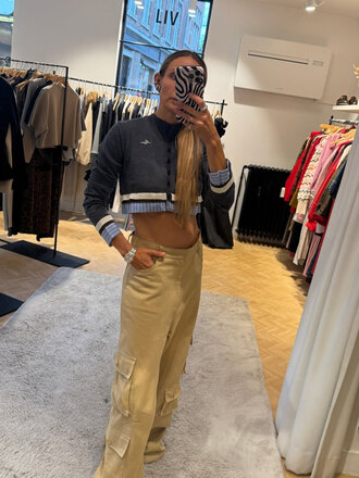 MSGM Cropped sweater with shirt