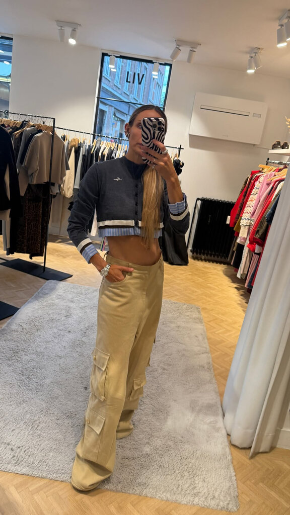 MSGM Cropped sweater with shirt