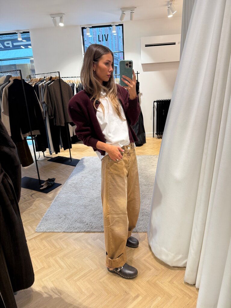 Nine in the morning Camel stonewashed pants