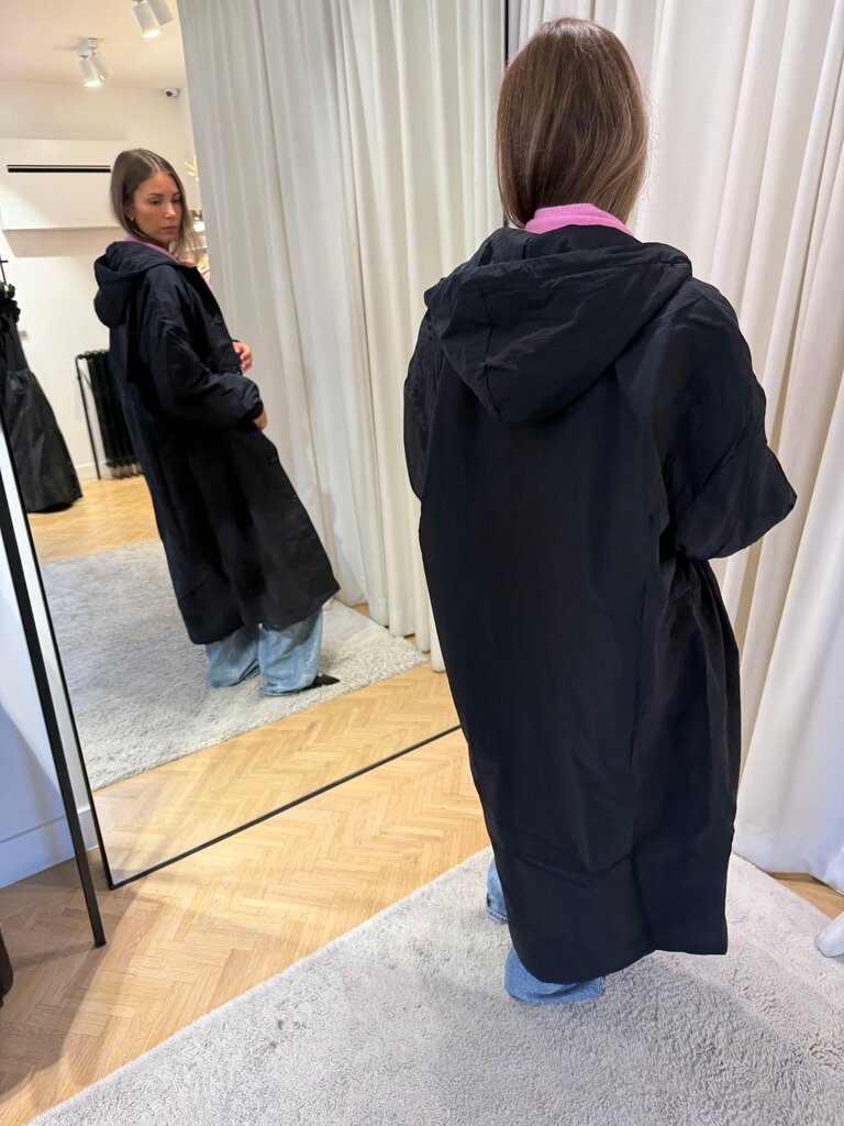 Hooded coat midnight blue