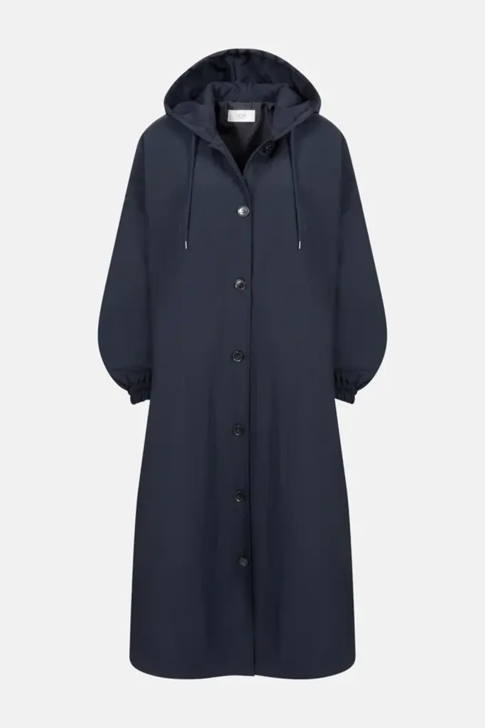 Hooded coat midnight blue