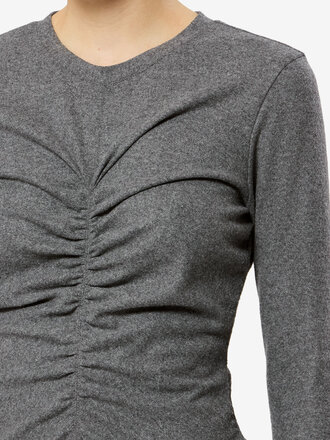 Grey wool ruched top