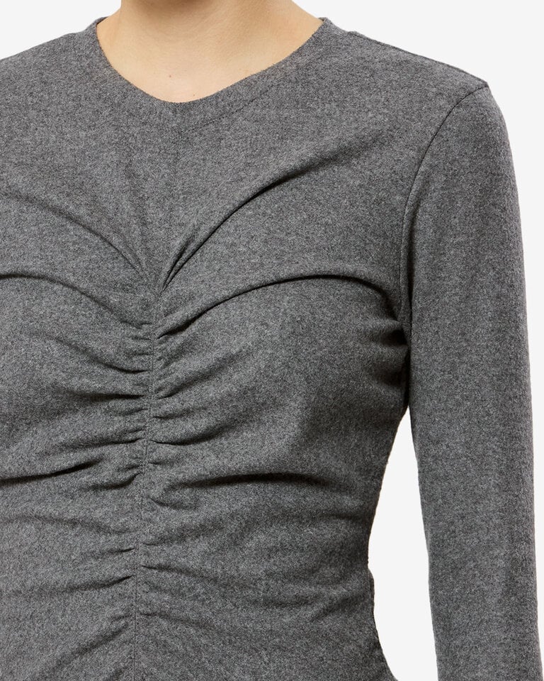 Grey wool ruched top