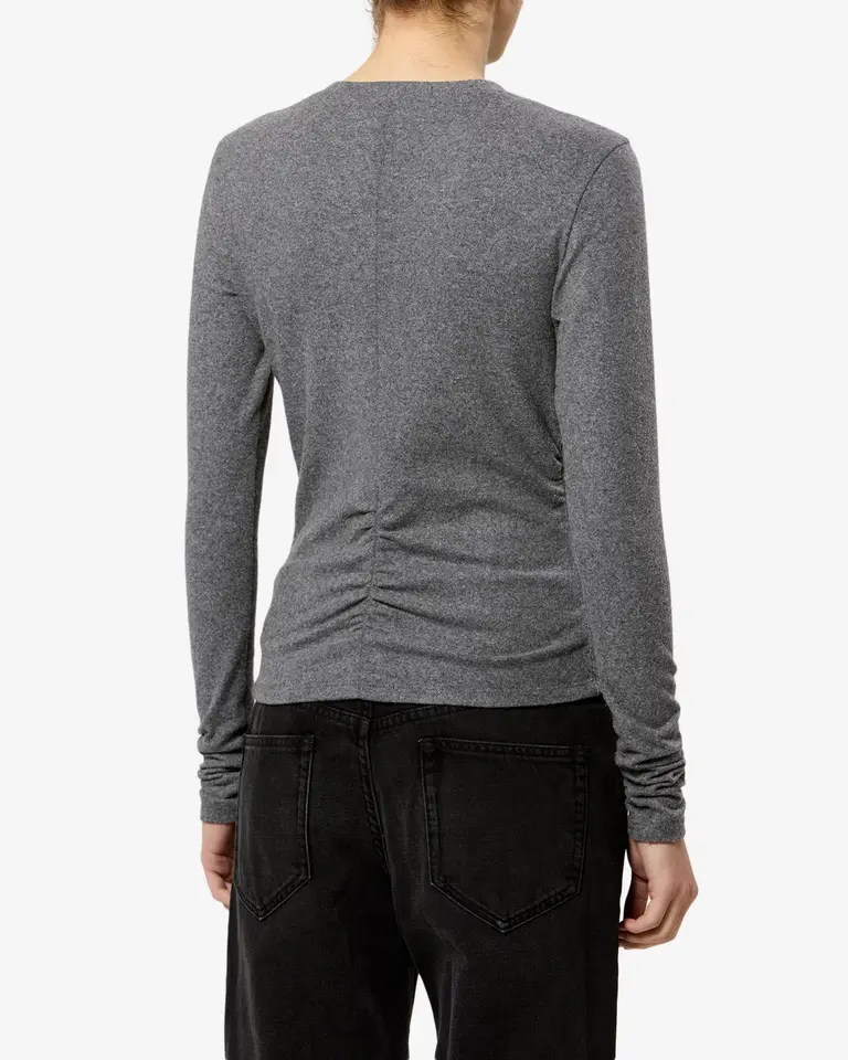 Grey wool ruched top