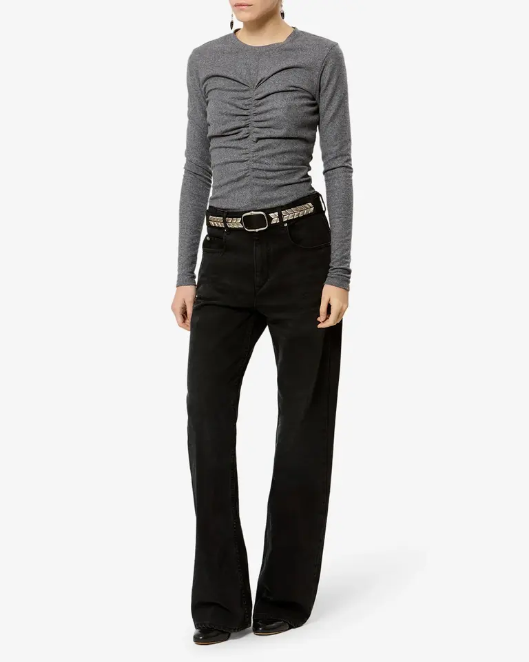 Grey wool ruched top
