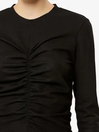 Black wool ruched top