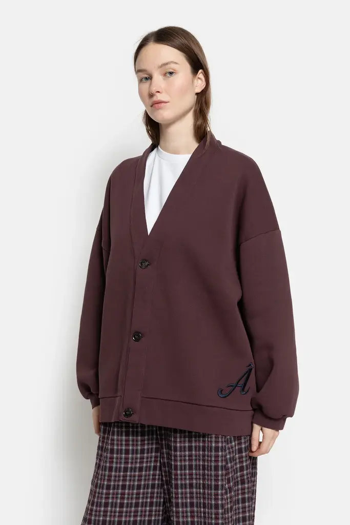 Aubergine sweater cardigan