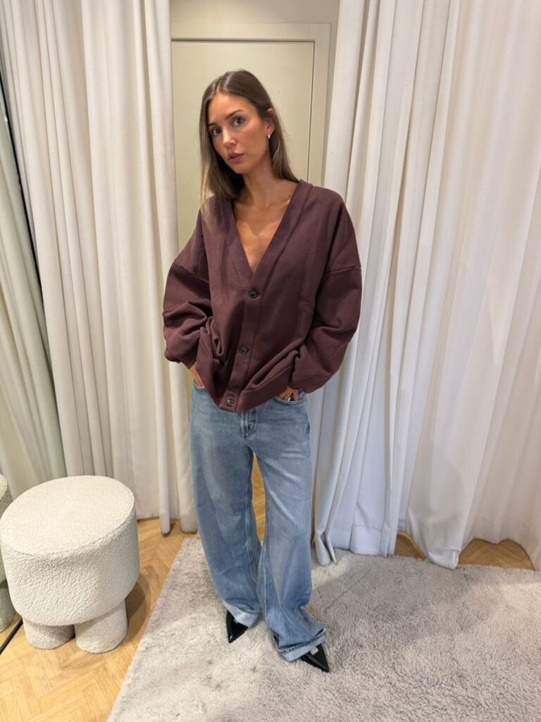 Aubergine sweater cardigan