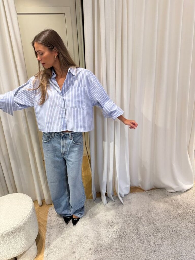 Cropped striped shirt