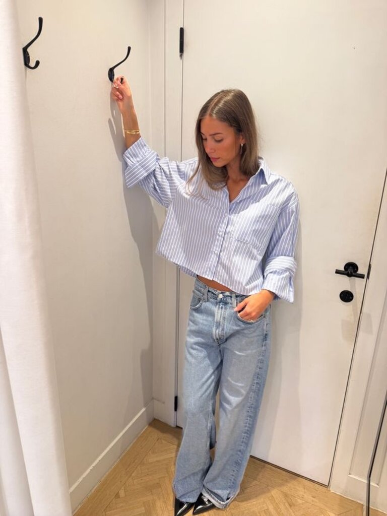 Cropped striped shirt