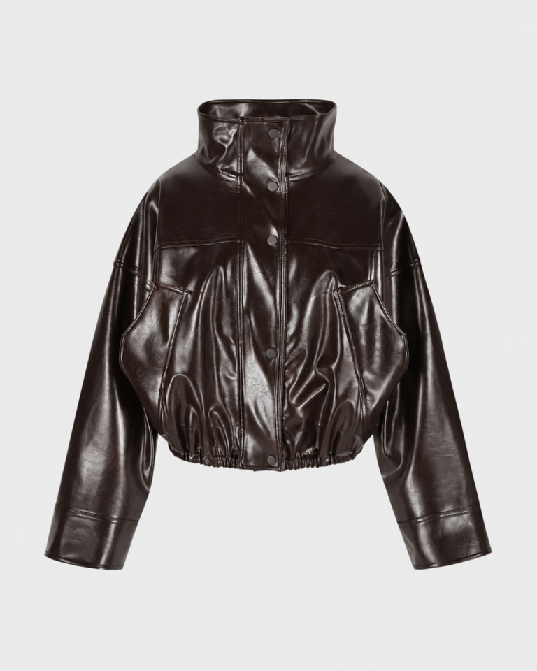 Rhune Jessy jacket brown faux leather