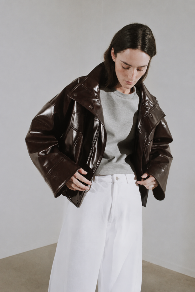 Rhune Jessy jacket brown faux leather