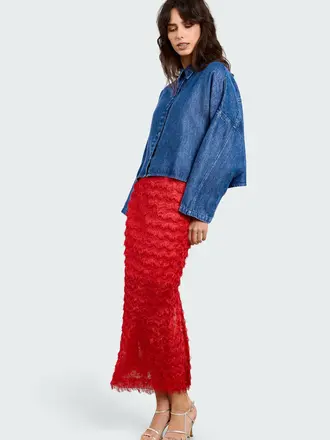 Studio Clique Red fringe pencil skirt
