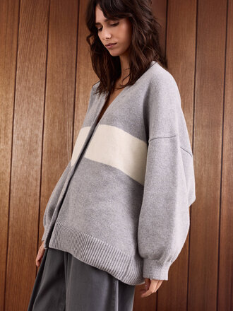 Studio Clique Oversized cardigan grey cream