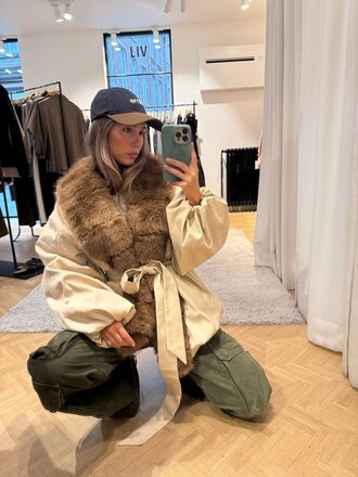 Rotate Faux fur collar jacket