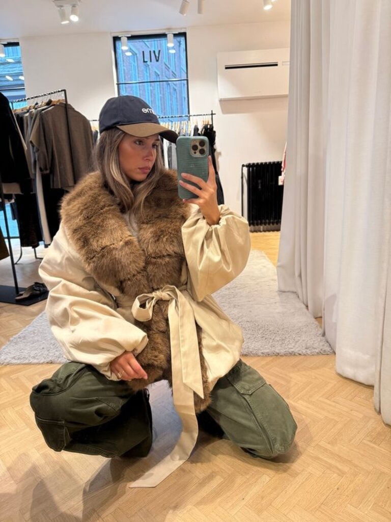 Rotate Faux fur collar jacket
