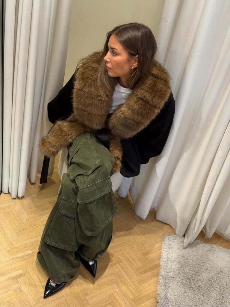 Rotate Faux fur collar jacket