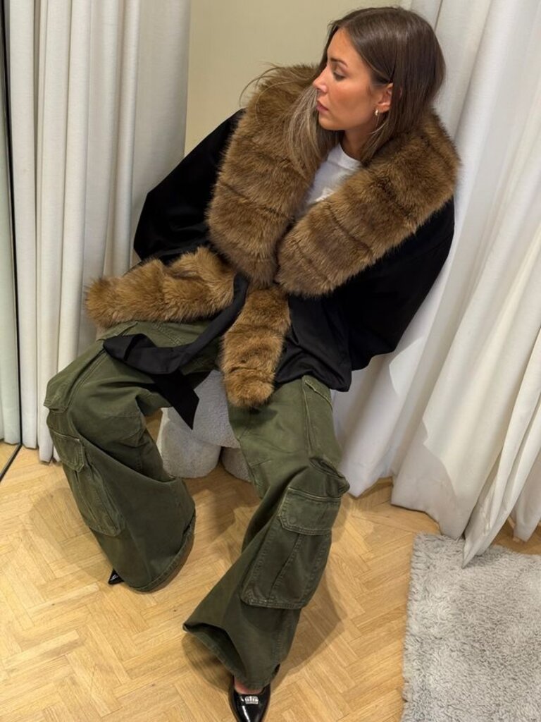 Rotate Faux fur collar jacket