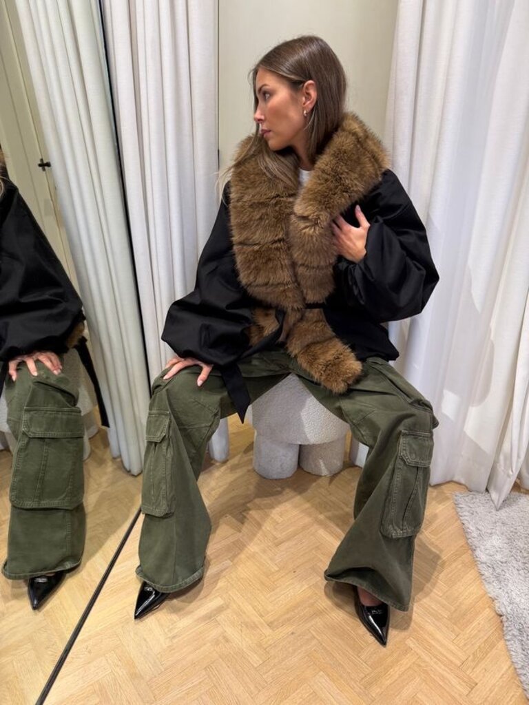 Rotate Faux fur collar jacket