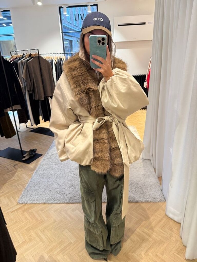 Rotate Faux fur collar jacket