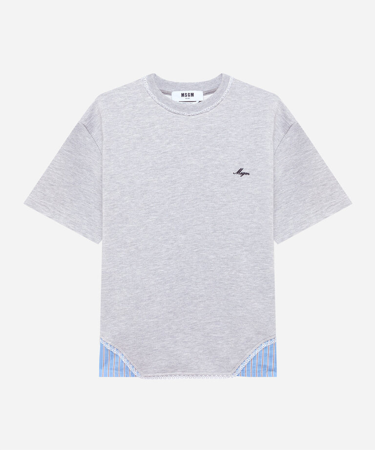 MSGM Grey T-shirt with blue slip
