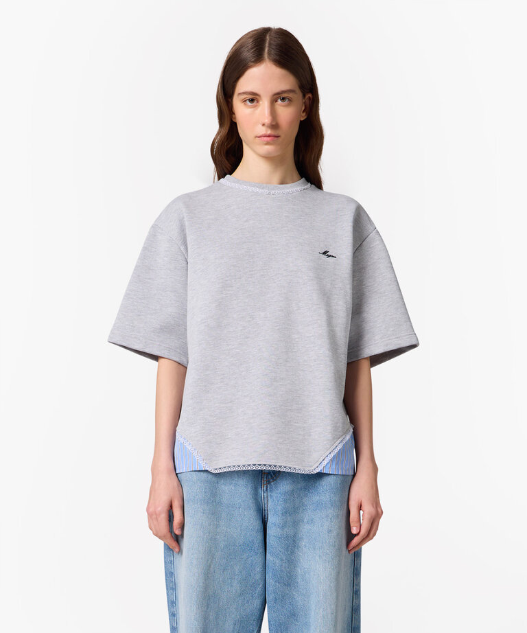 MSGM Grey T-shirt with blue slip