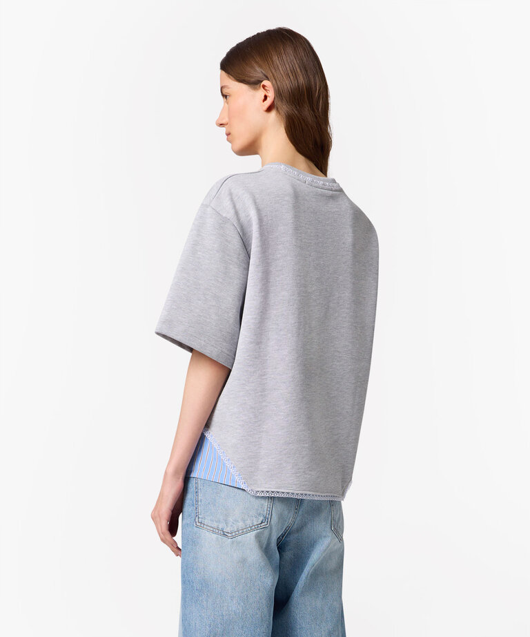 MSGM Grey T-shirt with blue slip