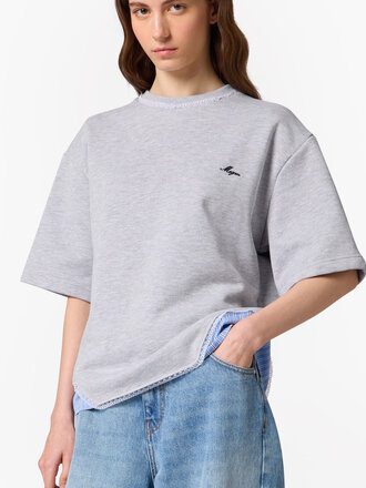 MSGM Grey T-shirt with blue slip