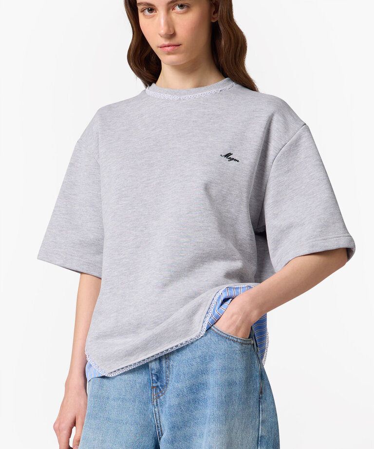 MSGM Grey T-shirt with blue slip