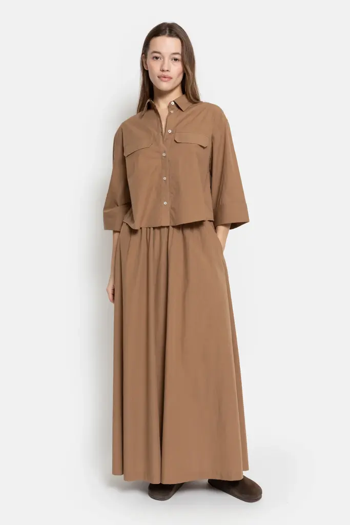 Cropped poplin shirt