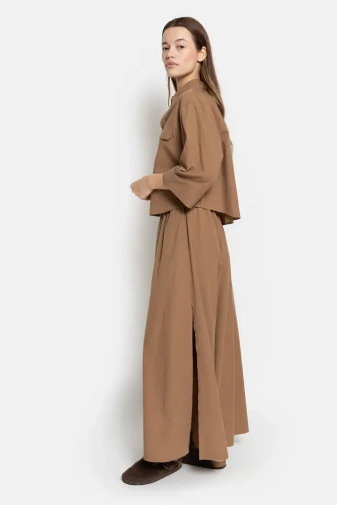Cropped poplin shirt