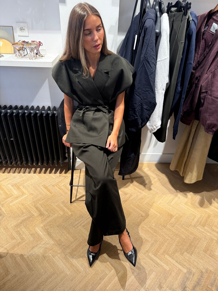 Darkgreen wide pants