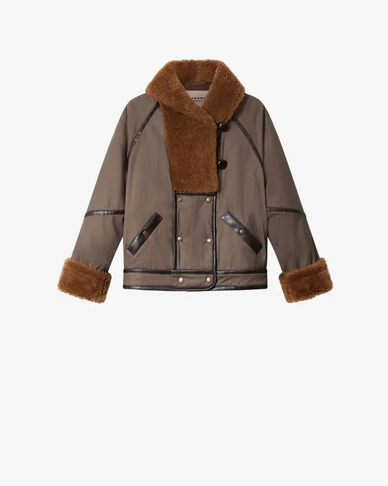 Brown jacket teddy collar