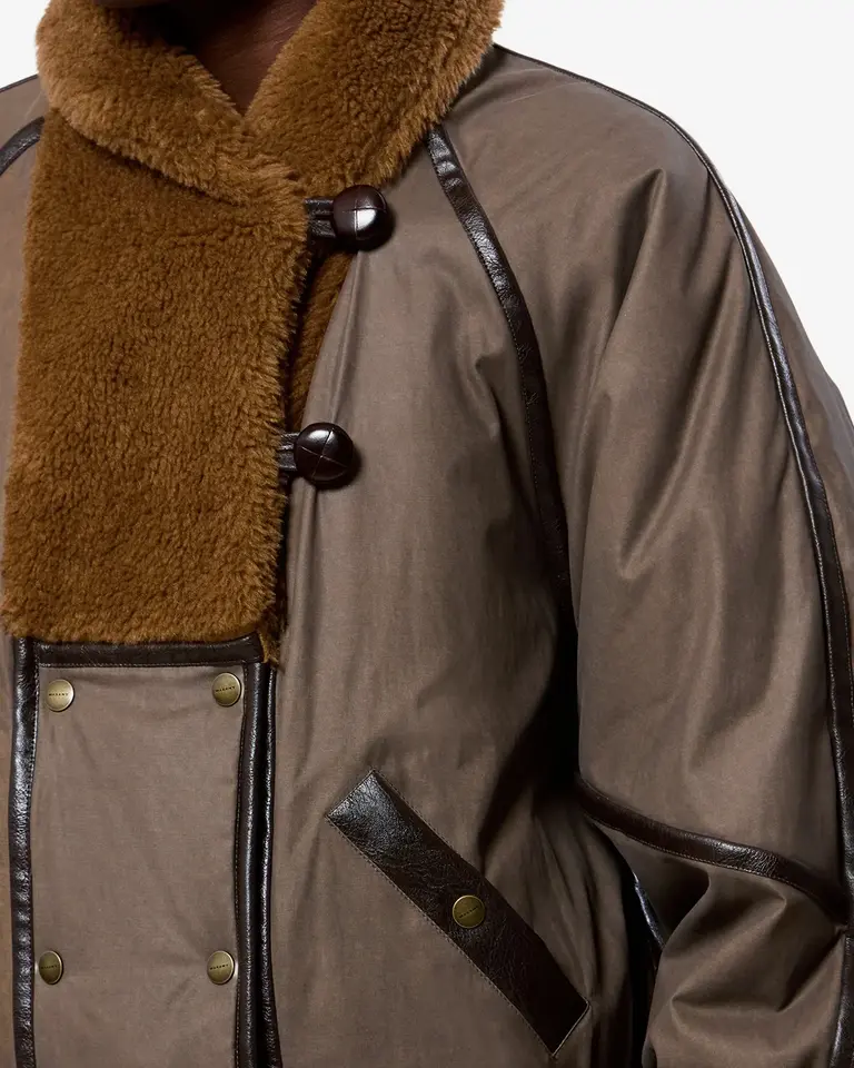 Brown jacket teddy collar
