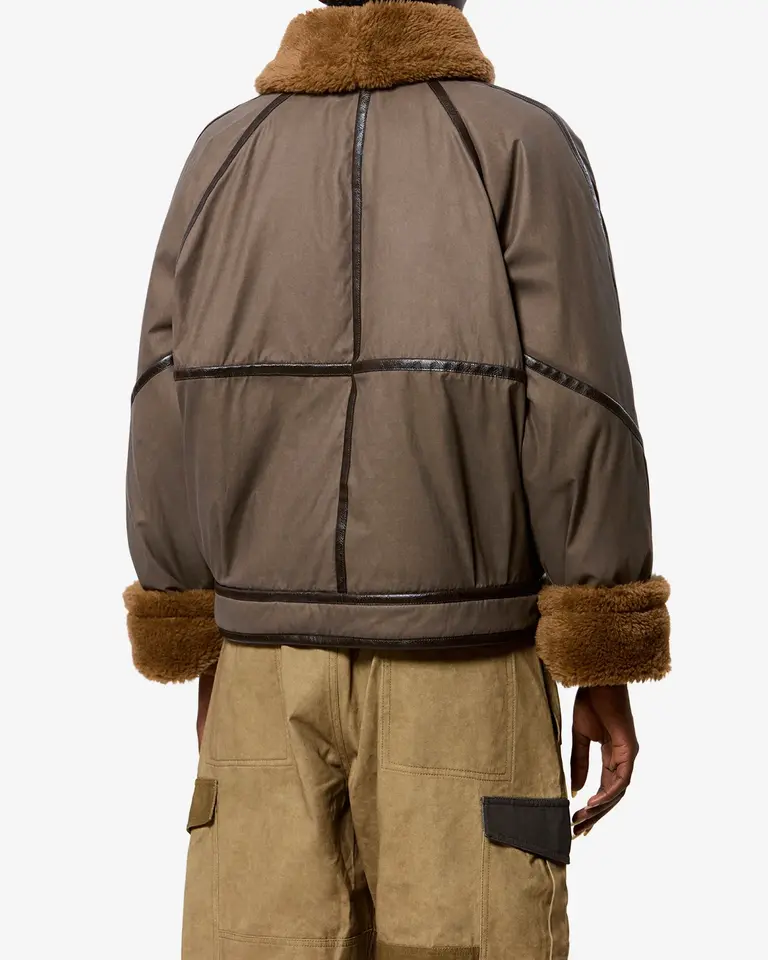 Brown jacket teddy collar