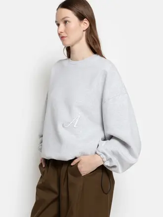 Grey sweatshirt drawstring