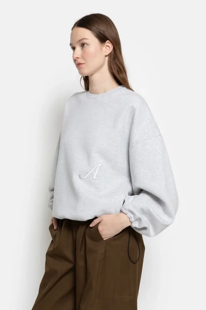 Grey sweatshirt drawstring