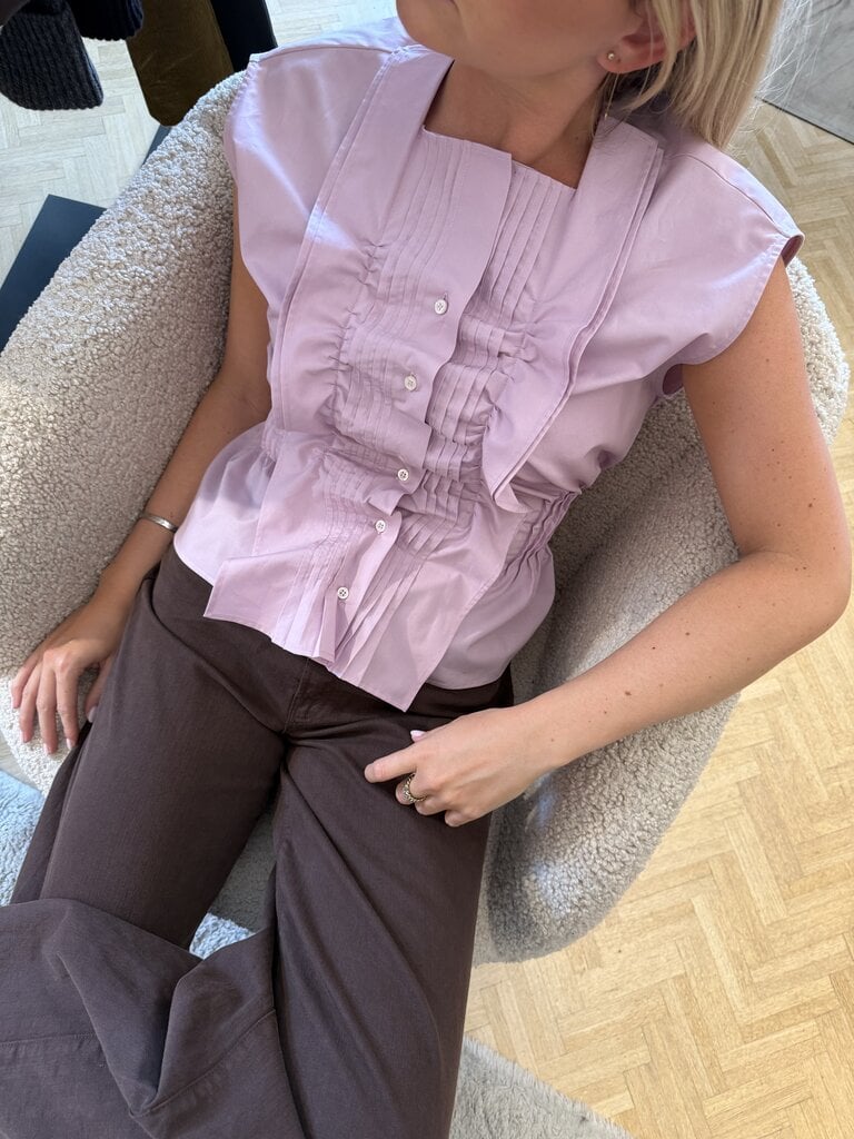 MSGM Ruched shirt orchid
