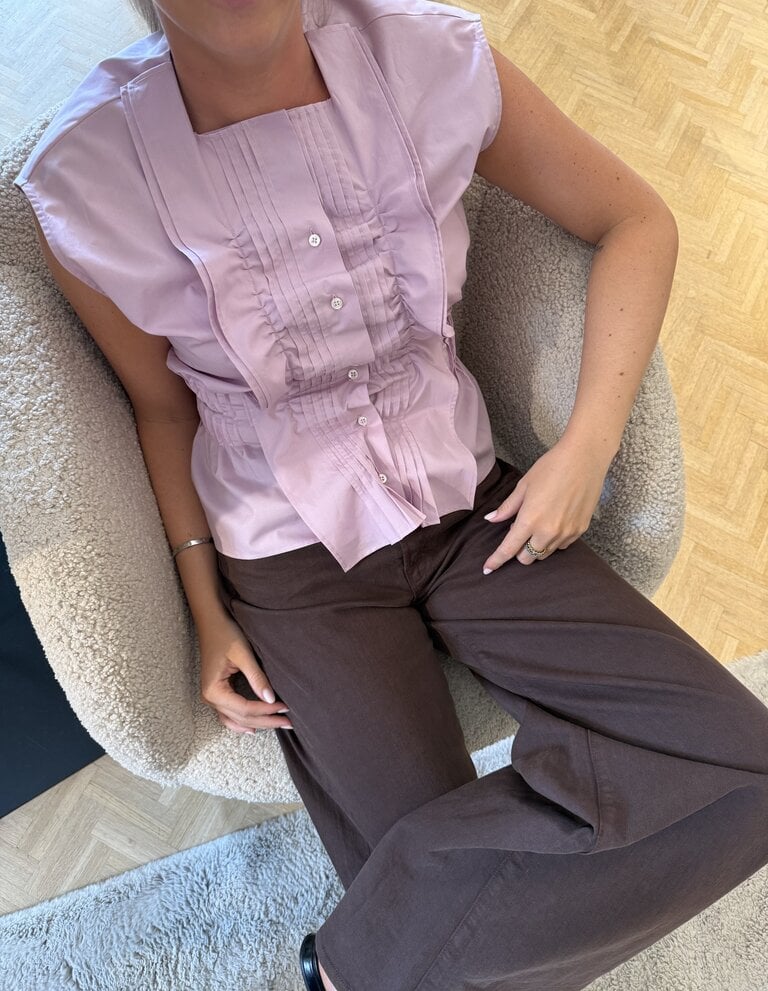 MSGM Ruched shirt orchid