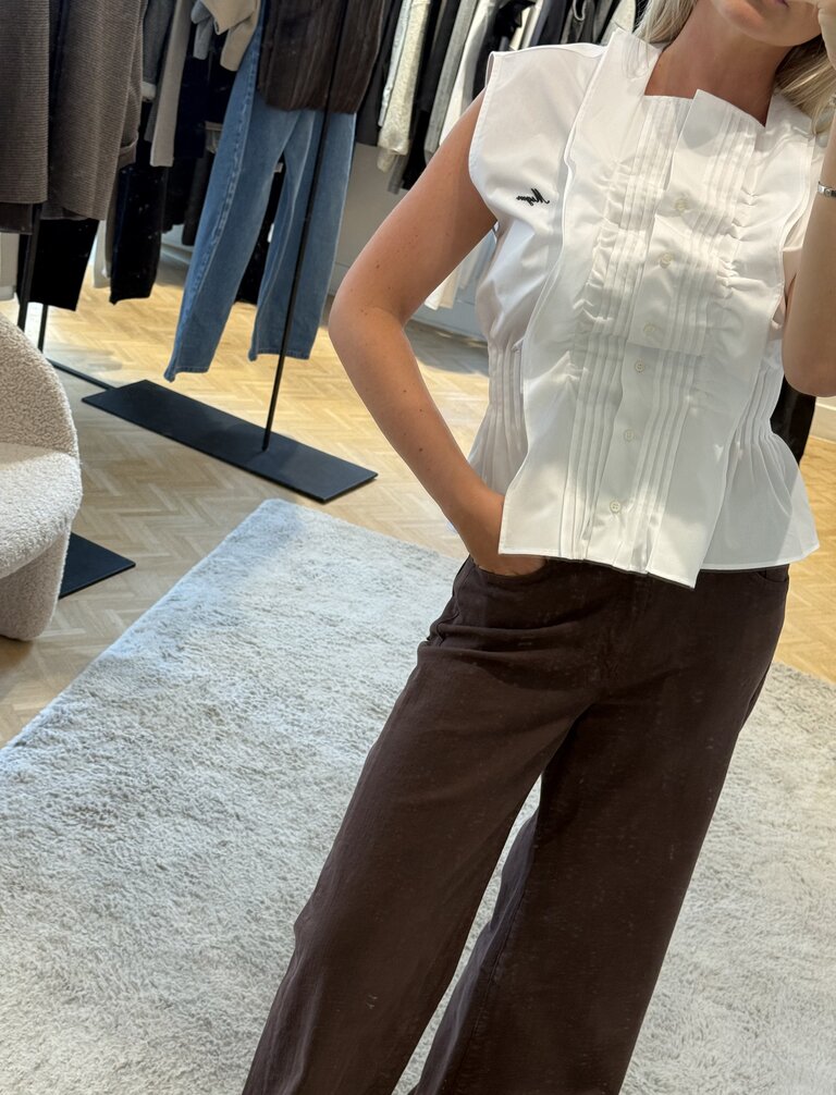 MSGM Ruched shirt white