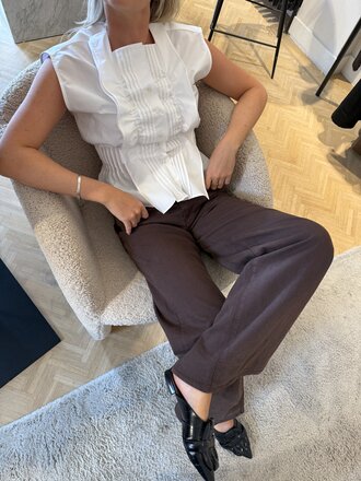 MSGM Ruched shirt white