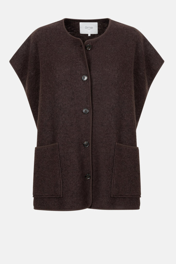 Oversized sleeveless jacket brown