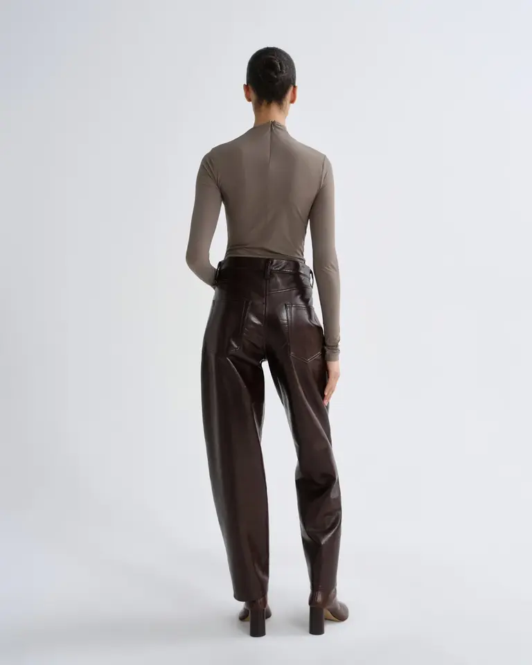 Agolde Taupe ruched bodysuit